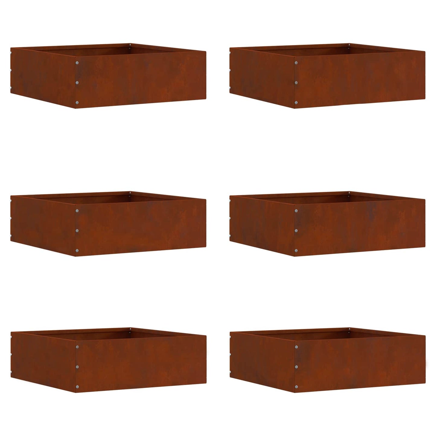 Vidaxl tuinrand 6 pcs roestig 40 x 40 x 13 cm cortenstaal