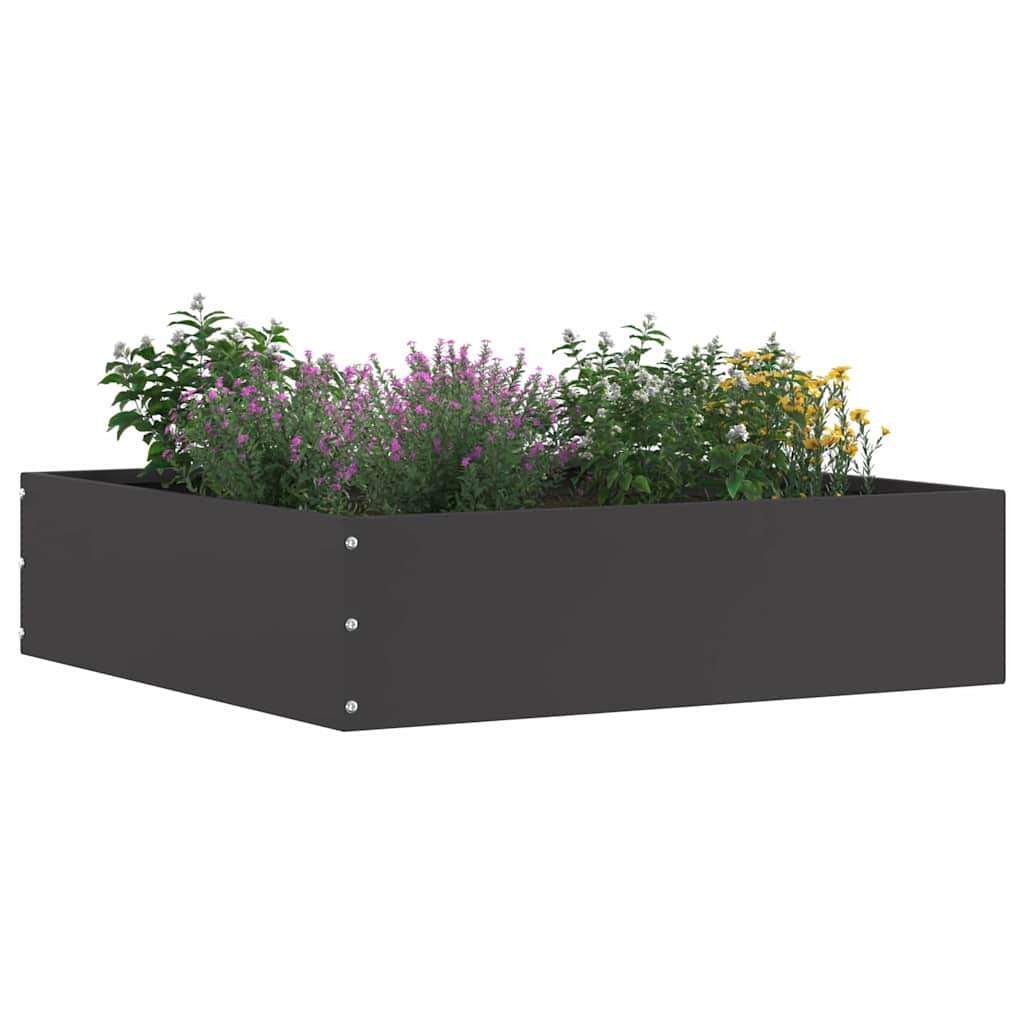 Vidaxl borde de jardín 6 piezas negro 50 x 50 x 13 cm acero