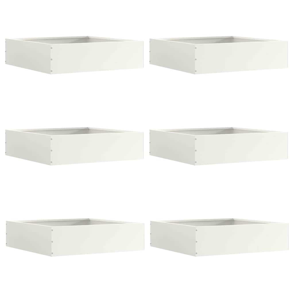 Bordo da giardino Vidaxxl 6 pz bianco 50 x 50 x 13 cm in acciaio