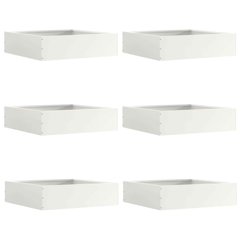 Vidaxxl borde de jardín 6 piezas blanco 50 x 50 x 13 cm acero