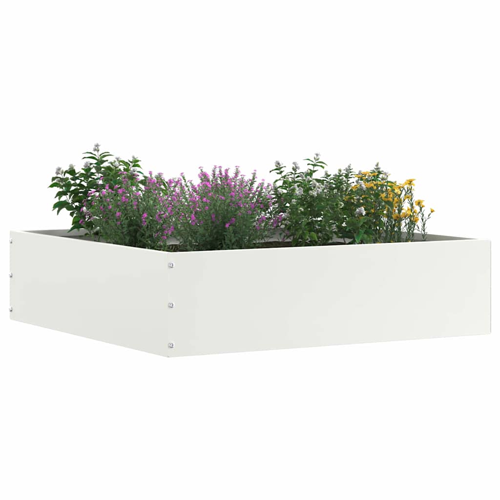 Bordo da giardino Vidaxxl 6 pz bianco 50 x 50 x 13 cm in acciaio