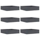Vidaxl tuinrand 6 pcs antraciet 50 x 50 x 13 cm staal