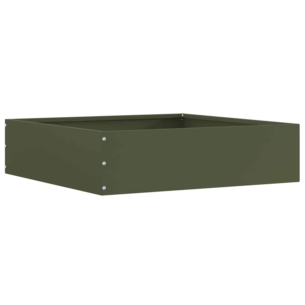 Vidaxl borde de jardín 6 piezas verde oliva 50 x 50 x 13 cm acero