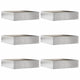 Vidaxl borde de jardín 6 piezas plata 50 x 50 x 13 cm acero inoxidable