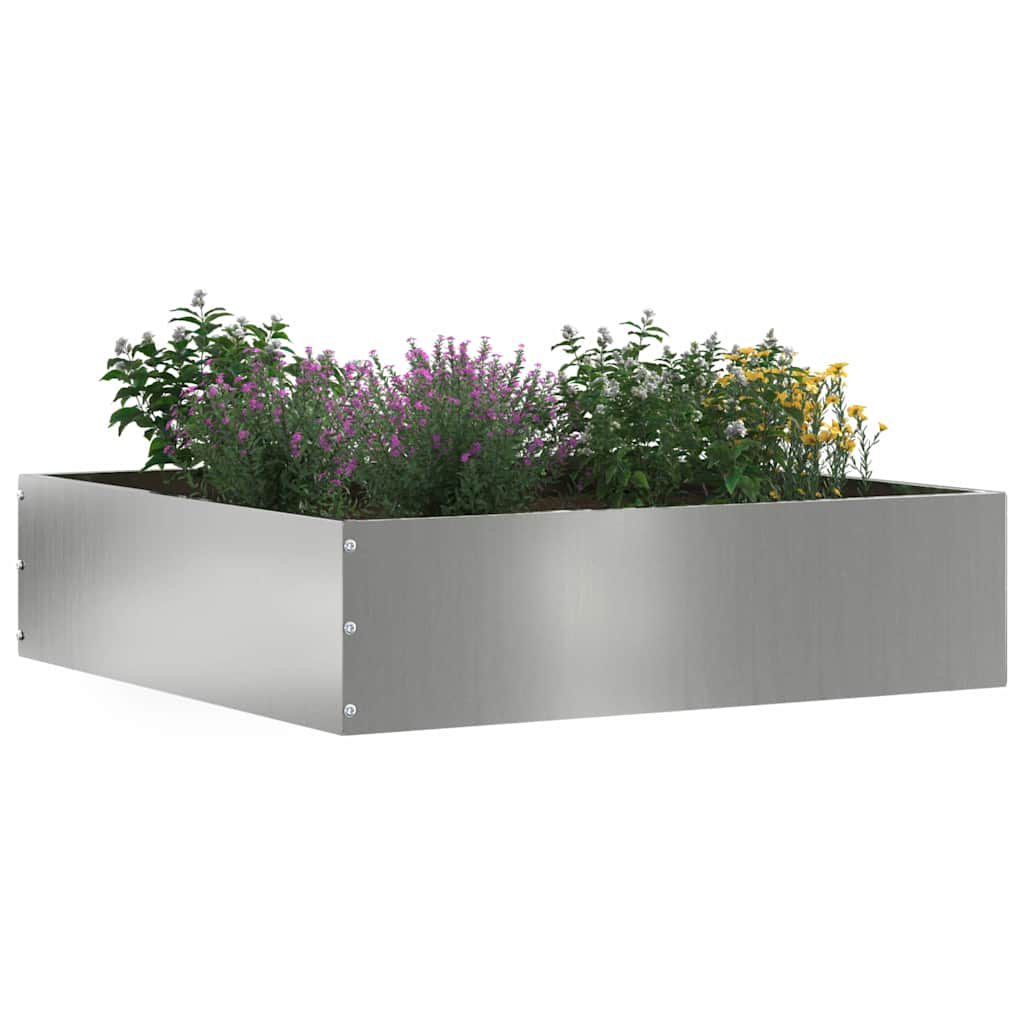 Vidaxl borde de jardín 6 piezas plata 50 x 50 x 13 cm acero galvanizado