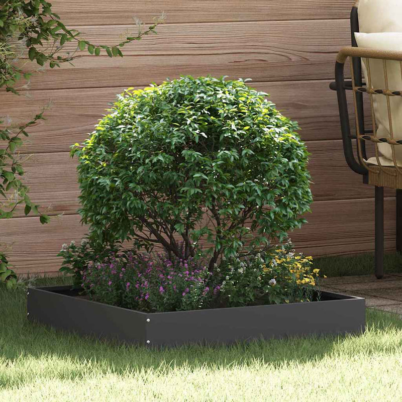 Vidaxl borde de jardín 6 piezas negro 60 x 60 x 13 cm acero