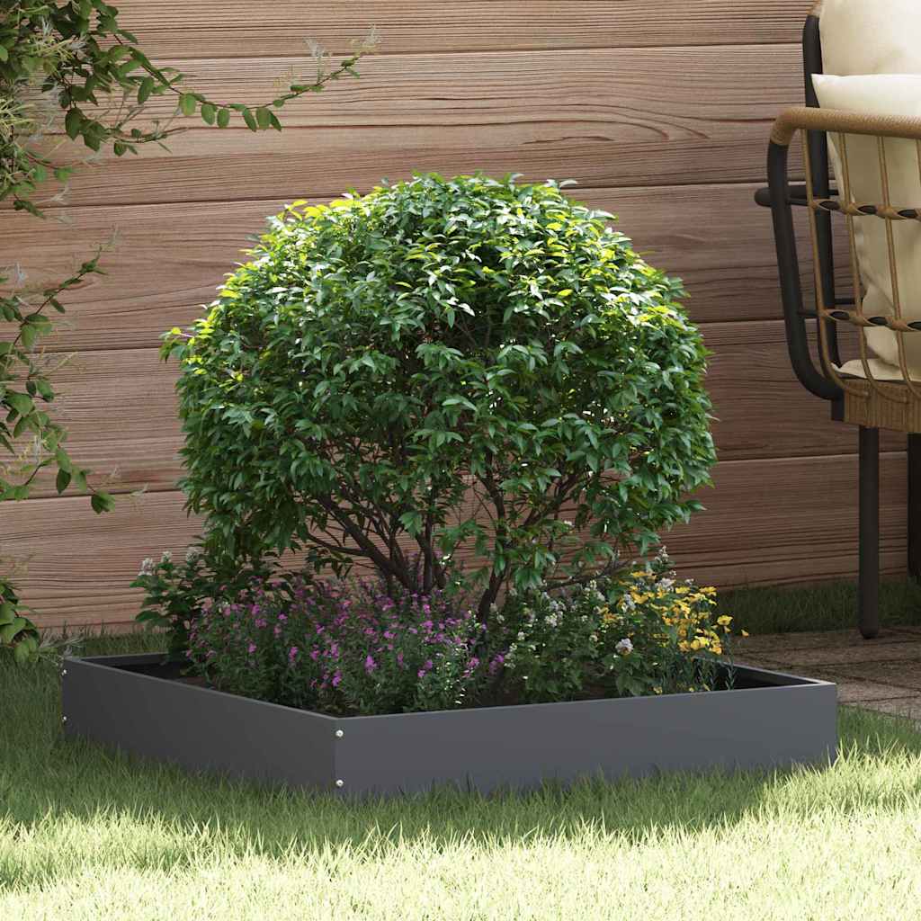 Vidaxl borde de jardín antracita 60 x 60 x 13 cm acero