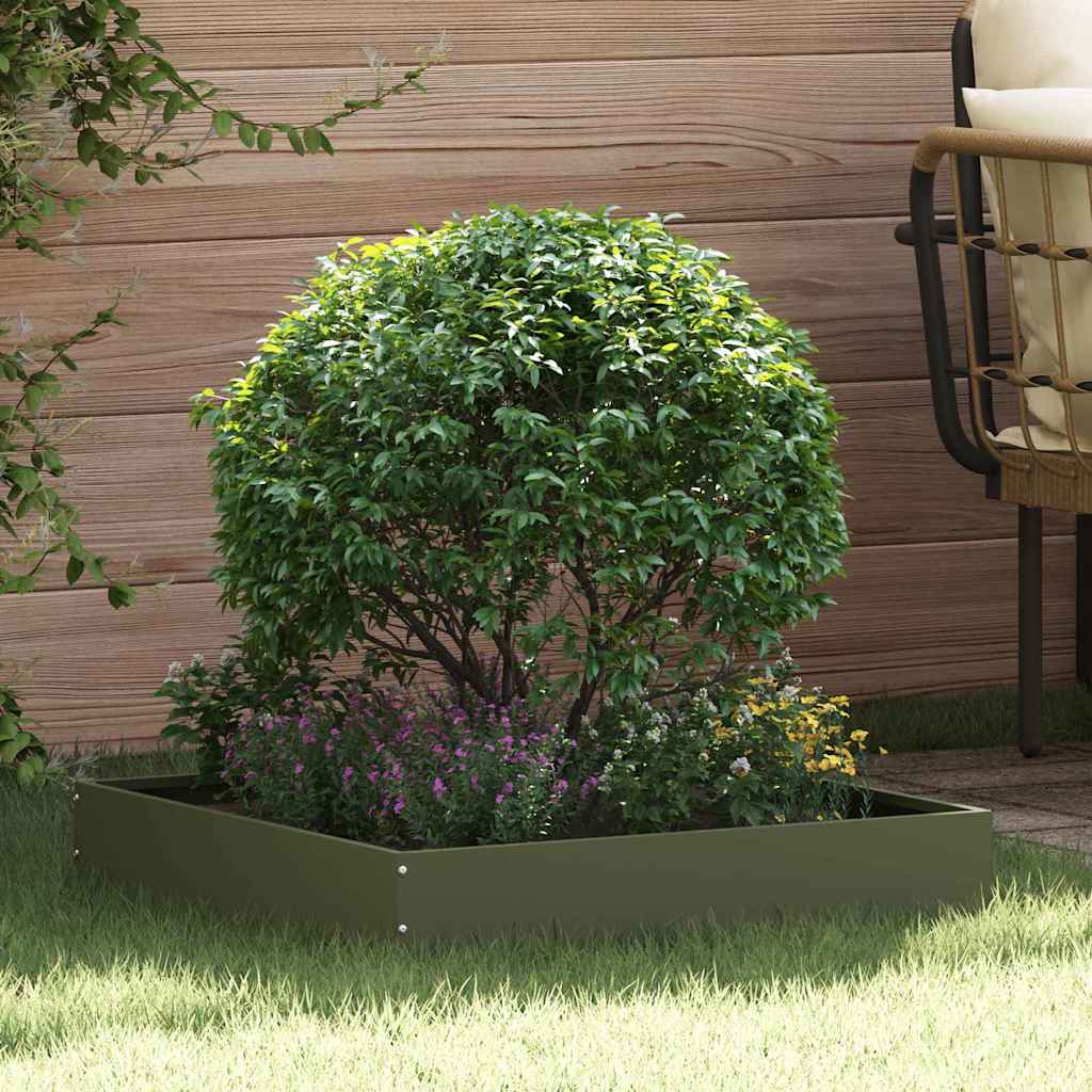 Vidaxx borde de jardín verde oliva 60 x 60 x 13 cm acero