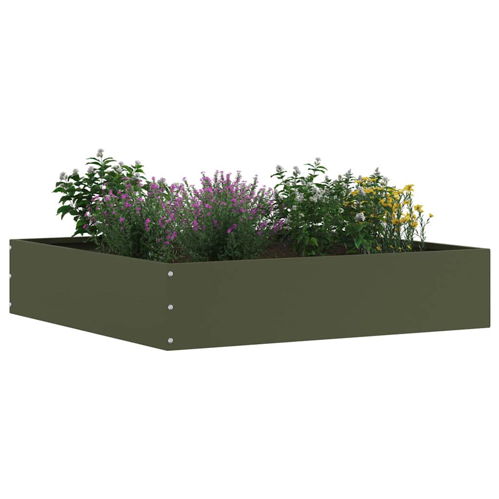 Vidaxx borde de jardín verde oliva 60 x 60 x 13 cm acero