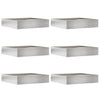 Vidaxl borde de jardín 6 piezas plata 60 x 60 x 13 cm acero inoxidable