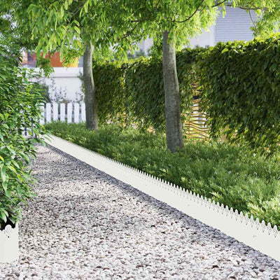 Bordi per prato Vidaxl 10 pz bianco 103 x 0,05 x 22 cm acciaio