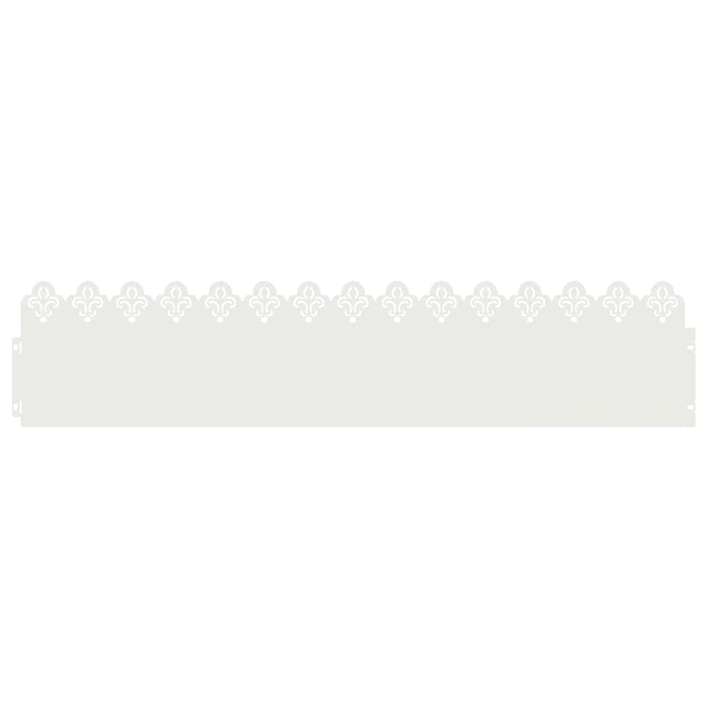 Vidaxl bordes de césped 30 piezas blanco 103 x 0,05 x 22 cm acero