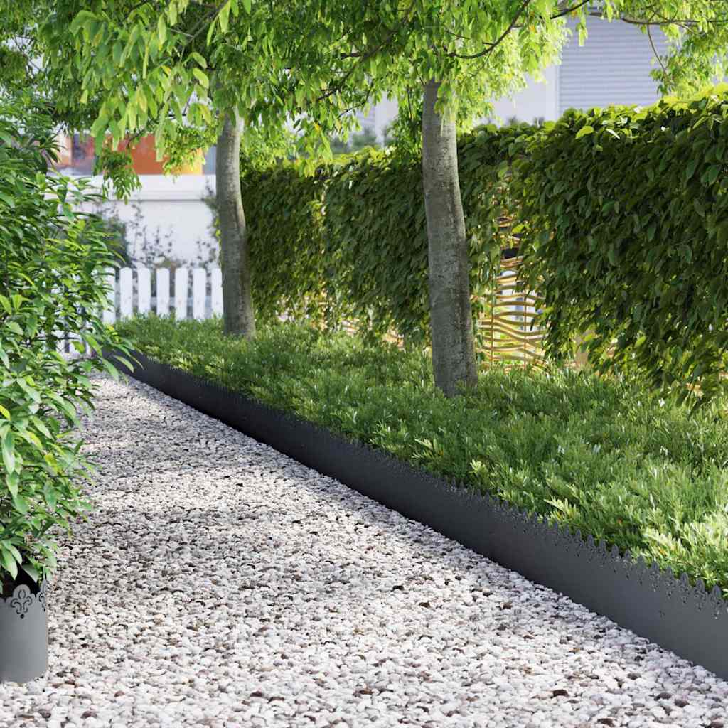 Vidaxl bordes de césped 30 piezas antracita 103 x 0,05 x 22 cm acero