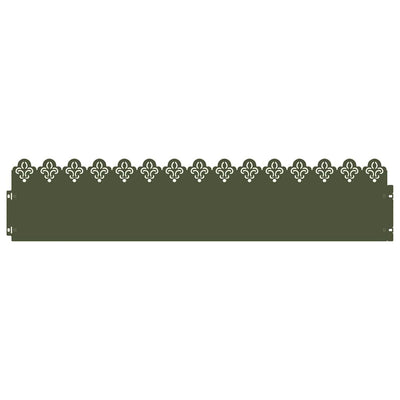 Bordi per prato Vidaxl 10 pz verde oliva 103 x 0,05 x 22 cm acciaio