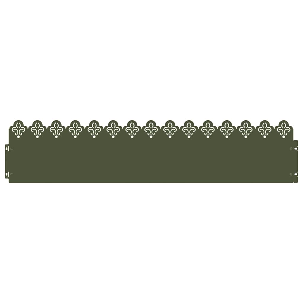 Vidaxl gazonranden 20 pcs olijf groen 103 x 0,05 x 22 cm staal