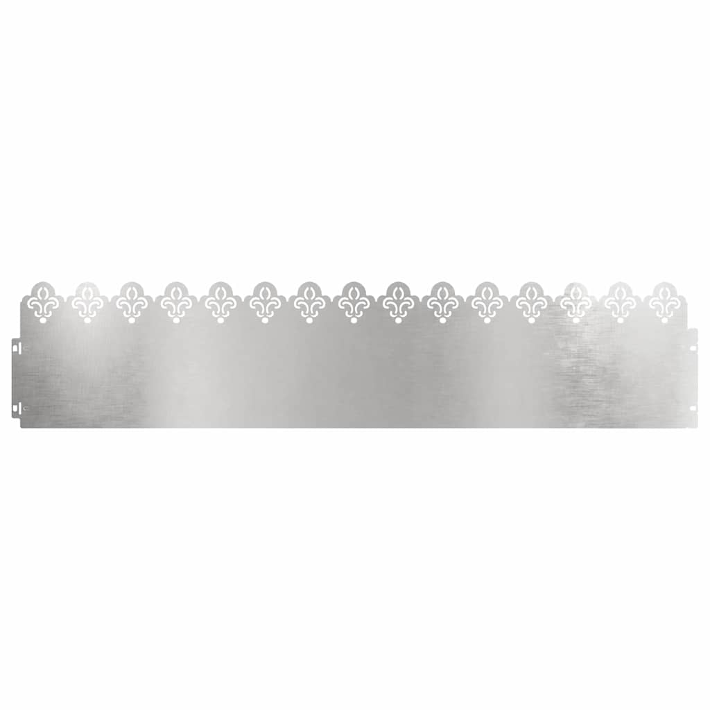 Vidaxl bordes de césped 20 piezas plata 103 x 0,05 x 22 cm acero inoxidable