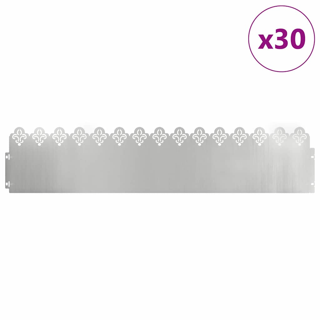 Bordi per prato Vidaxl 30 pz argento 103 x 0,05 x 22 cm