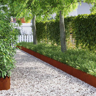Bordi per prato Vidaxl 10 pz ruggine 103 x 0,05 x 22 cm acciaio corten