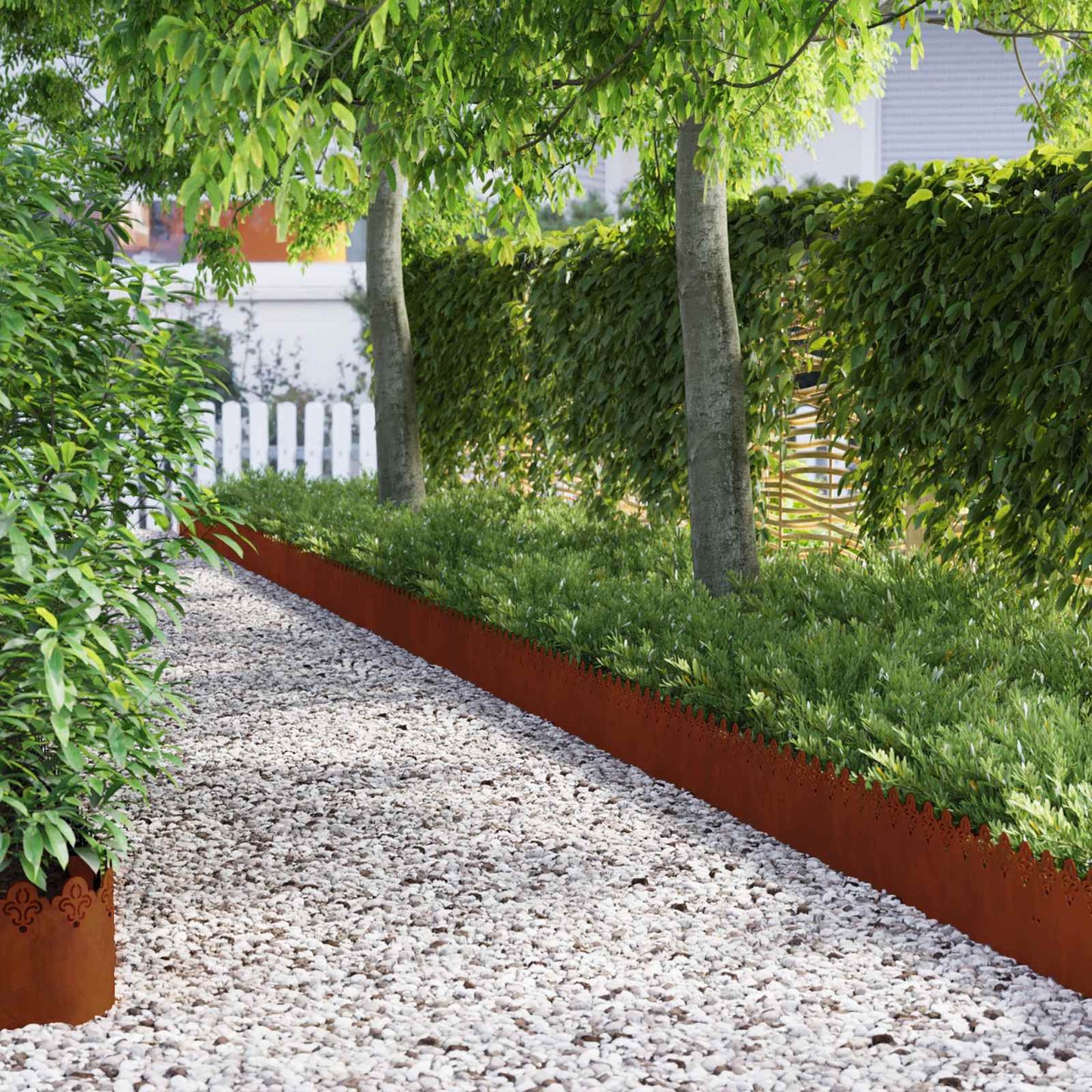 Vidaxl gazonranden 30 pcs roestig 103 x 0,05 x 22 cm cortenstaal