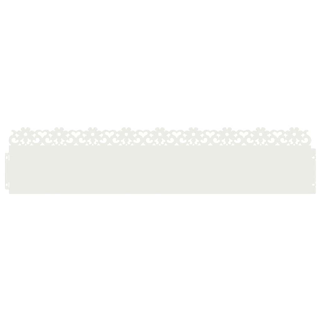 Vidaxl bordes de césped 10 piezas blanco 103 x 0,05 x 22 cm acero