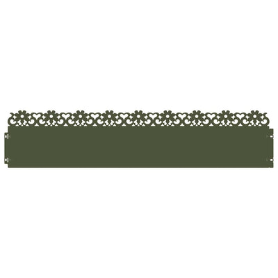 Bordi per prato Vidaxl 10 pz verde oliva 103 x 0,05 x 22 cm acciaio