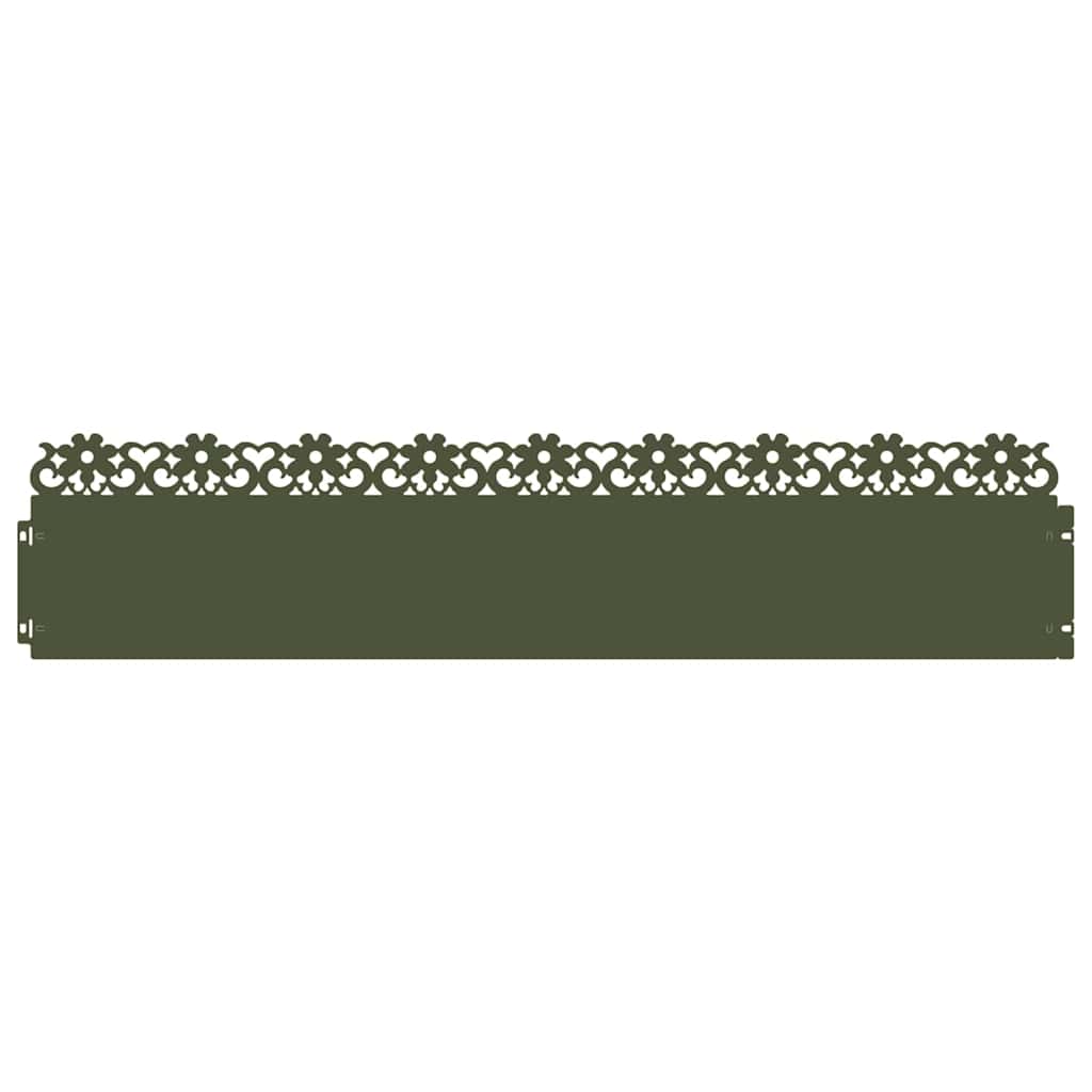 Vidaxl bordes de césped 20 piezas verde oliva 103 x 0,05 x 22 cm acero