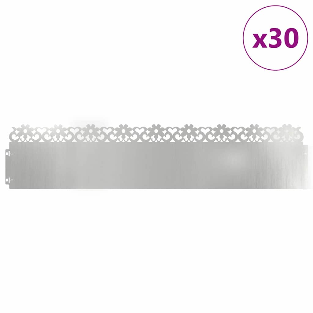 Bordi per prato Vidaxl 30 pz argento 103 x 0,05 x 22 cm