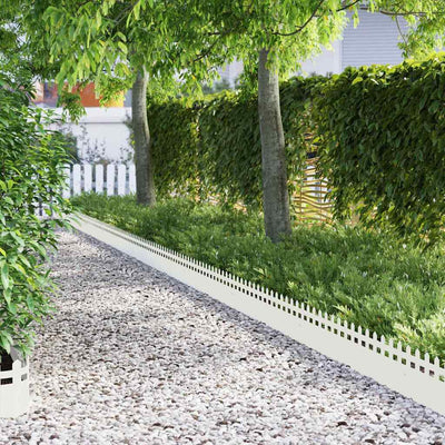 Bordi per prato Vidaxl 20 pz bianco 103 x 0,05 x 22 cm acciaio