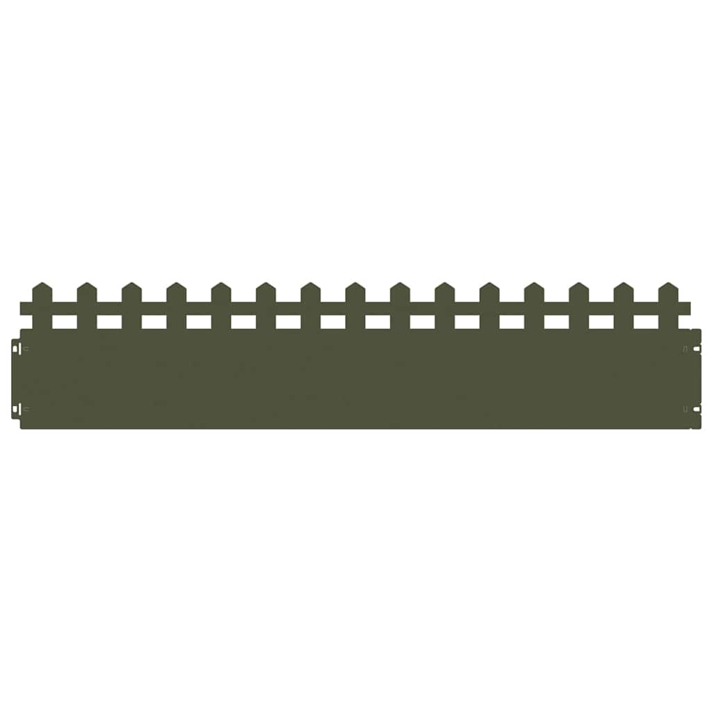 Bordi per prato Vidaxl 10 pz verde oliva 103 x 0,05 x 22 cm acciaio