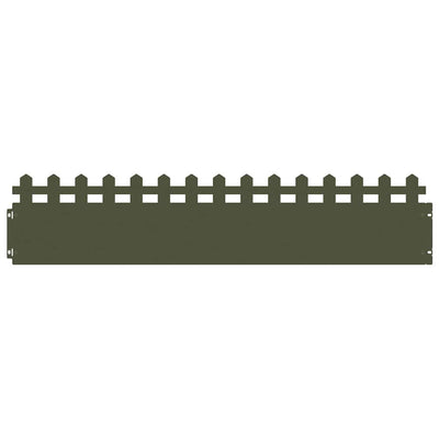 Vidaxl bordes de césped 20 piezas verde oliva 103 x 0,05 x 22 cm acero