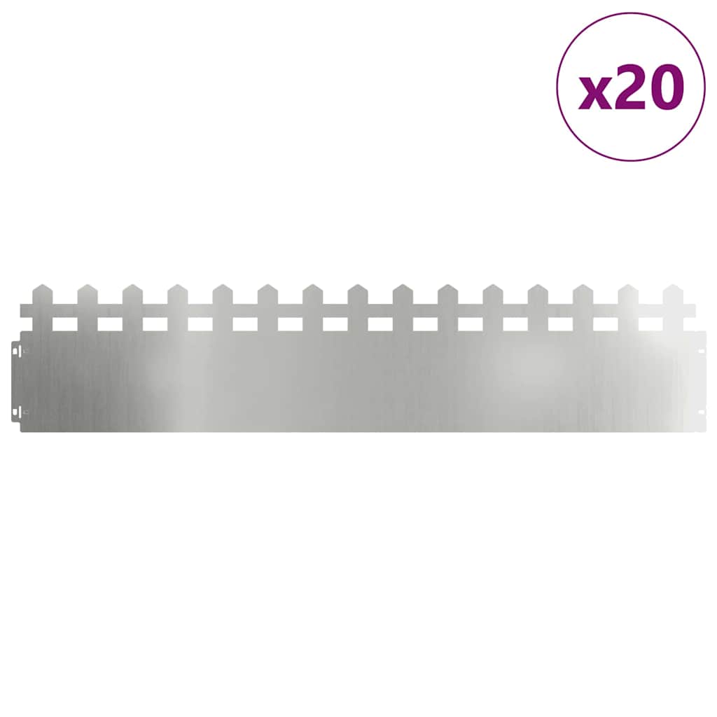 Bordi per prato Vidaxl 20 pz argento 103 x 0,05 x 22 cm