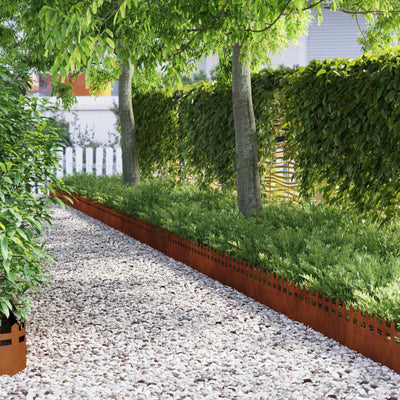 Bordi per prato Vidaxl 10 pz ruggine 103 x 0,05 x 22 cm acciaio corten