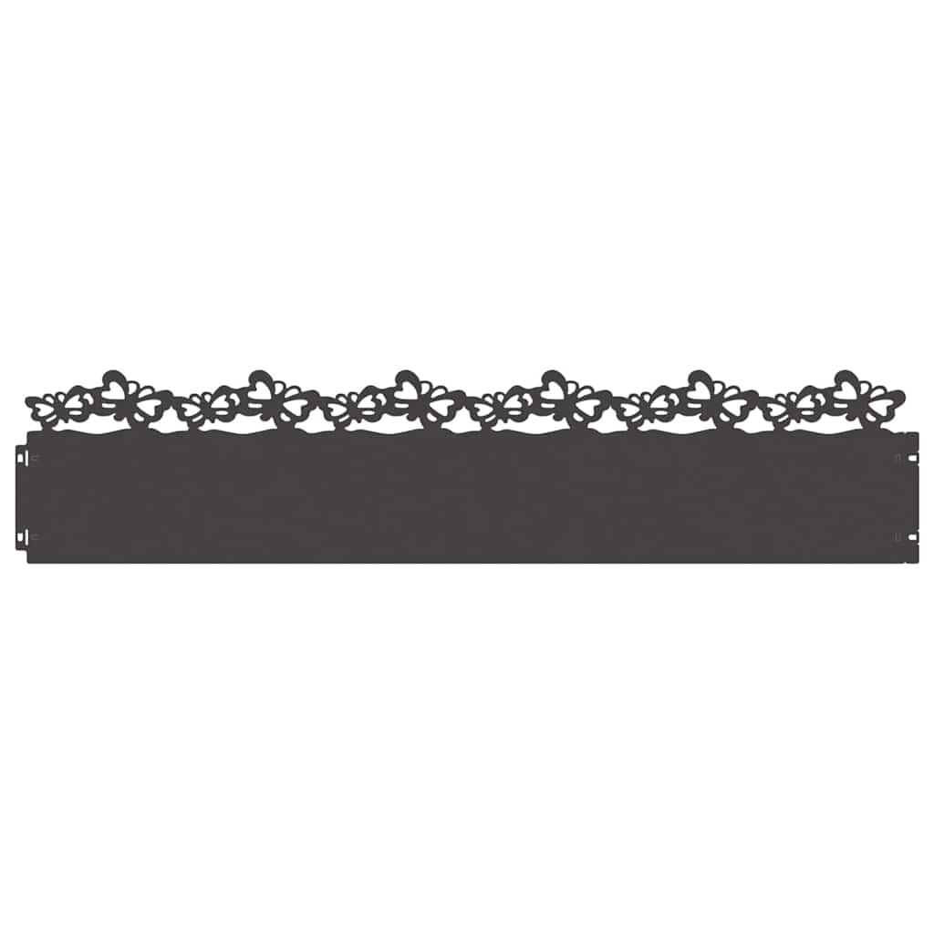 Vidaxl bordes de césped 10 piezas negro 103 x 0,05 x 22 cm acero