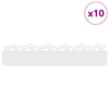 Vidaxl bordes de césped 10 piezas blanco 103 x 0,05 x 22 cm acero