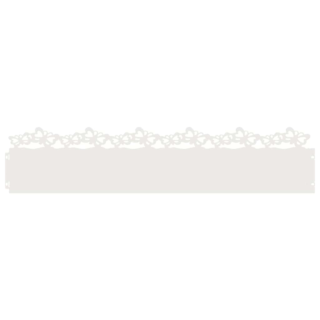 Bordi per prato Vidaxl 30 pz bianco 103 x 0,05 x 22 cm acciaio