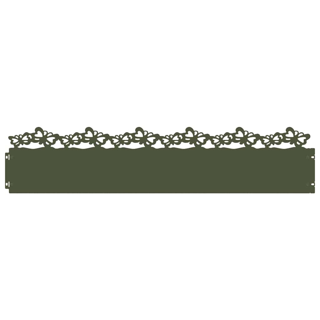 Vidaxl gazonranden 10 pcs olijf groen 103 x 0,05 x 22 cm staal