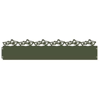 Bordi per prato Vidaxl 10 pz verde oliva 103 x 0,05 x 22 cm acciaio