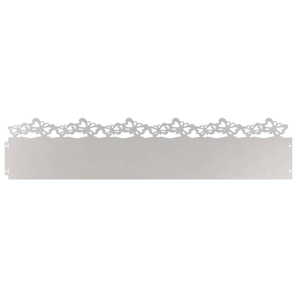 Vidaxl bordes de césped 10 piezas plata 103 x 0,05 x 22 cm acero inoxidable