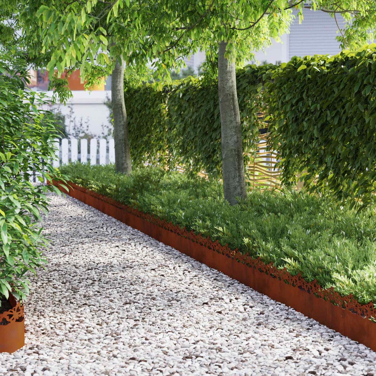 Bordi per prato Vidaxl 30 pz arrugginito 103 x 0,05 x 22 cm acciaio corten