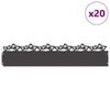 Vidaxl gazonranden 20 pcs zwart 103 x 0,05 x 22 cm staal