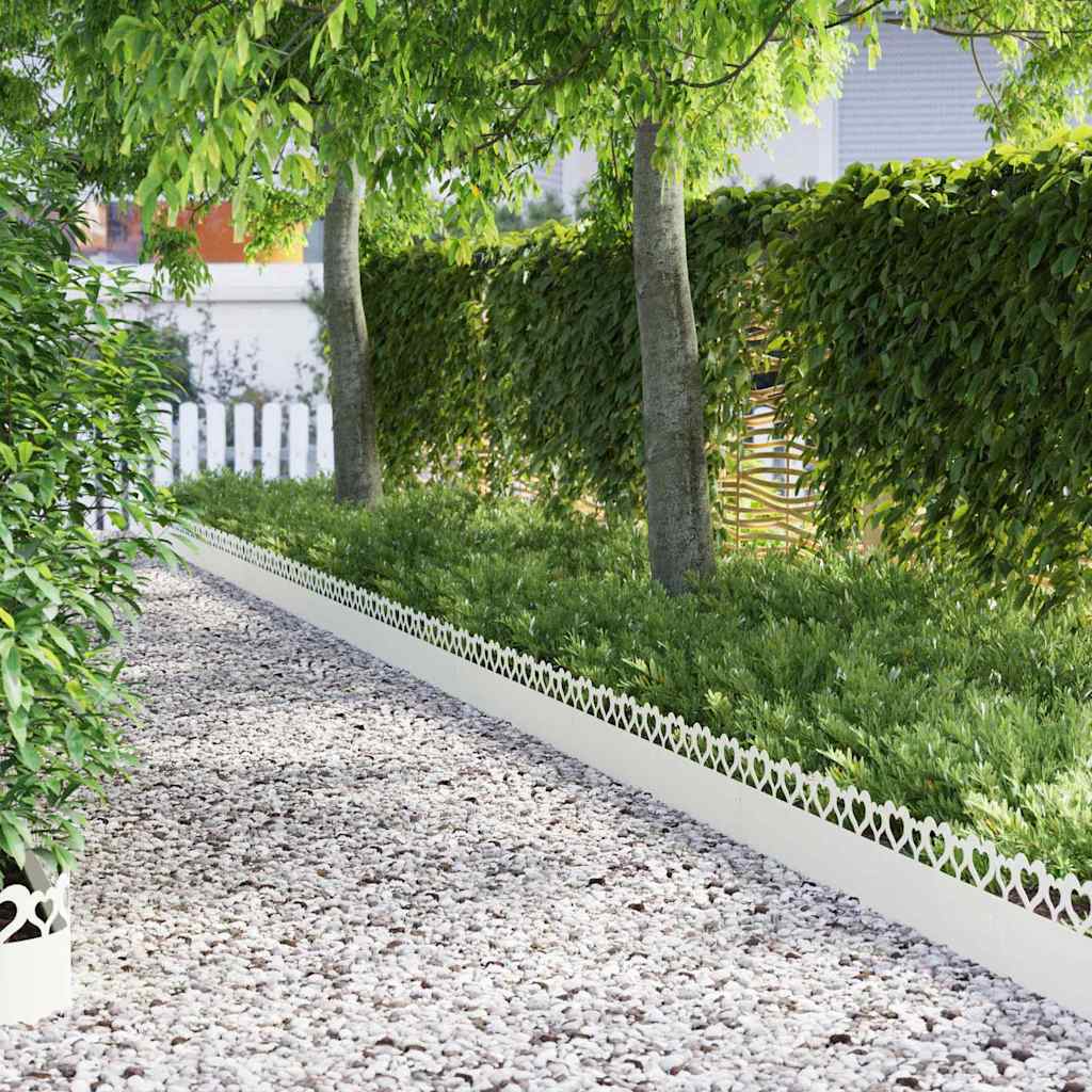 Vidaxl gazonranden 20 pcs wit 103 x 0,05 x 22 cm staal