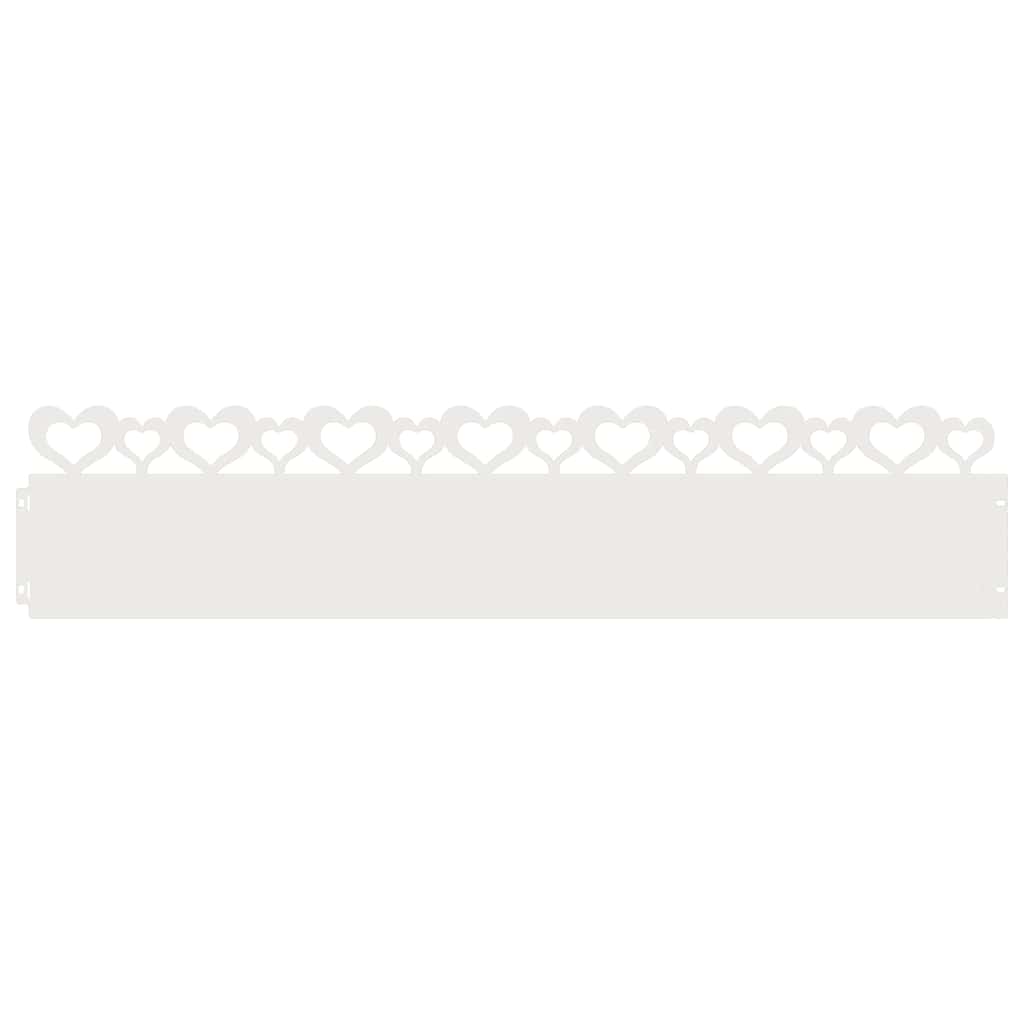 Vidaxl bordes de césped 30 piezas blanco 103 x 0,05 x 22 cm acero