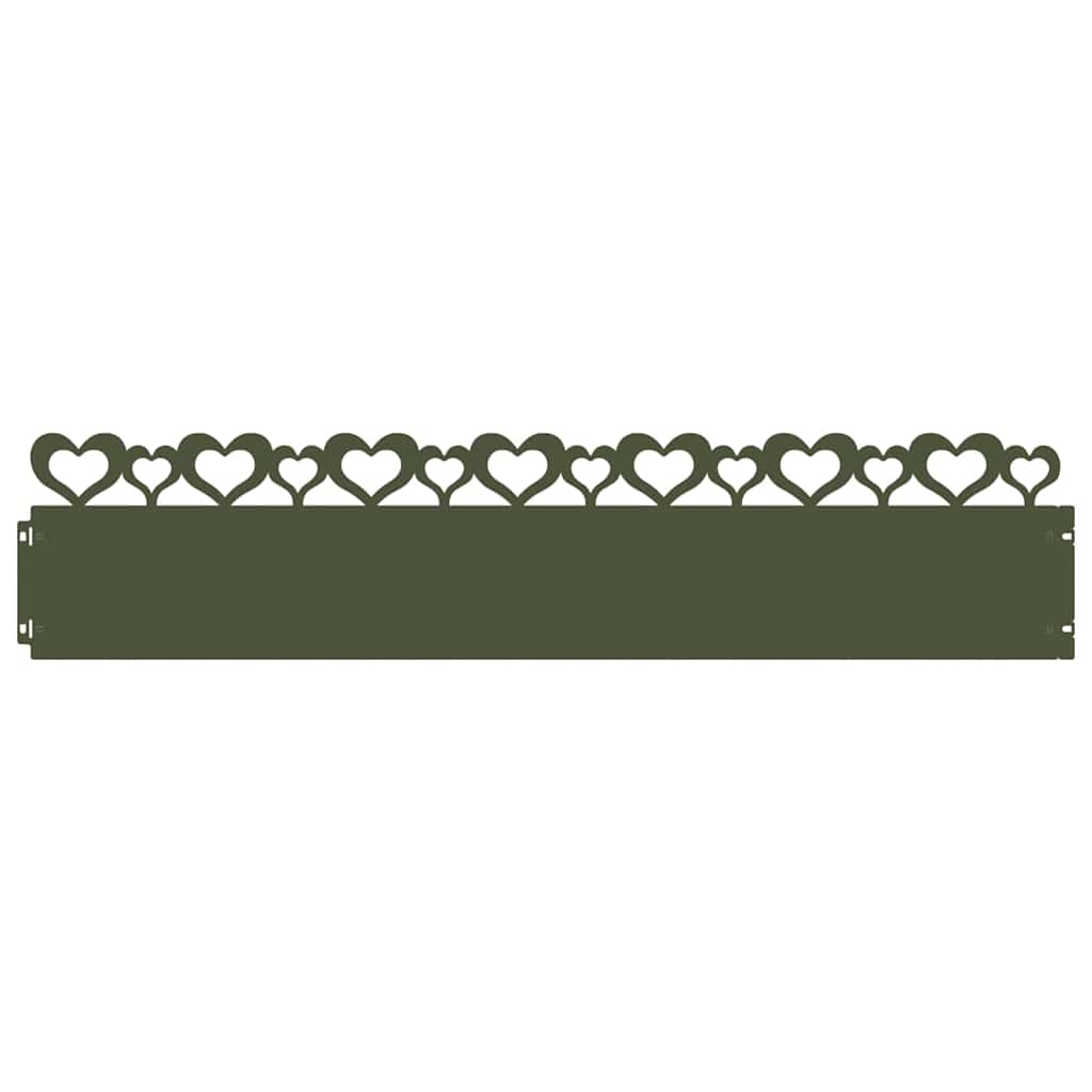 Vidaxl bordes de césped 10 piezas verde oliva 103 x 0,05 x 22 cm acero