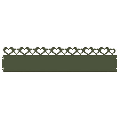 Vidaxl bordes de césped 20 piezas verde oliva 103 x 0,05 x 22 cm acero