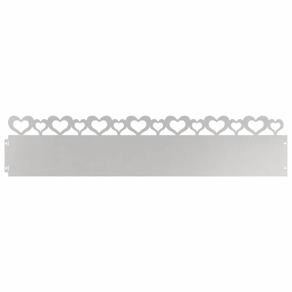 Vidaxl bordes de césped 10 piezas plata 103 x 0,05 x 22 cm acero inoxidable