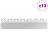 Vidaxl bordes de césped 10 piezas plata 103 x 0,05 x 22 cm acero inoxidable