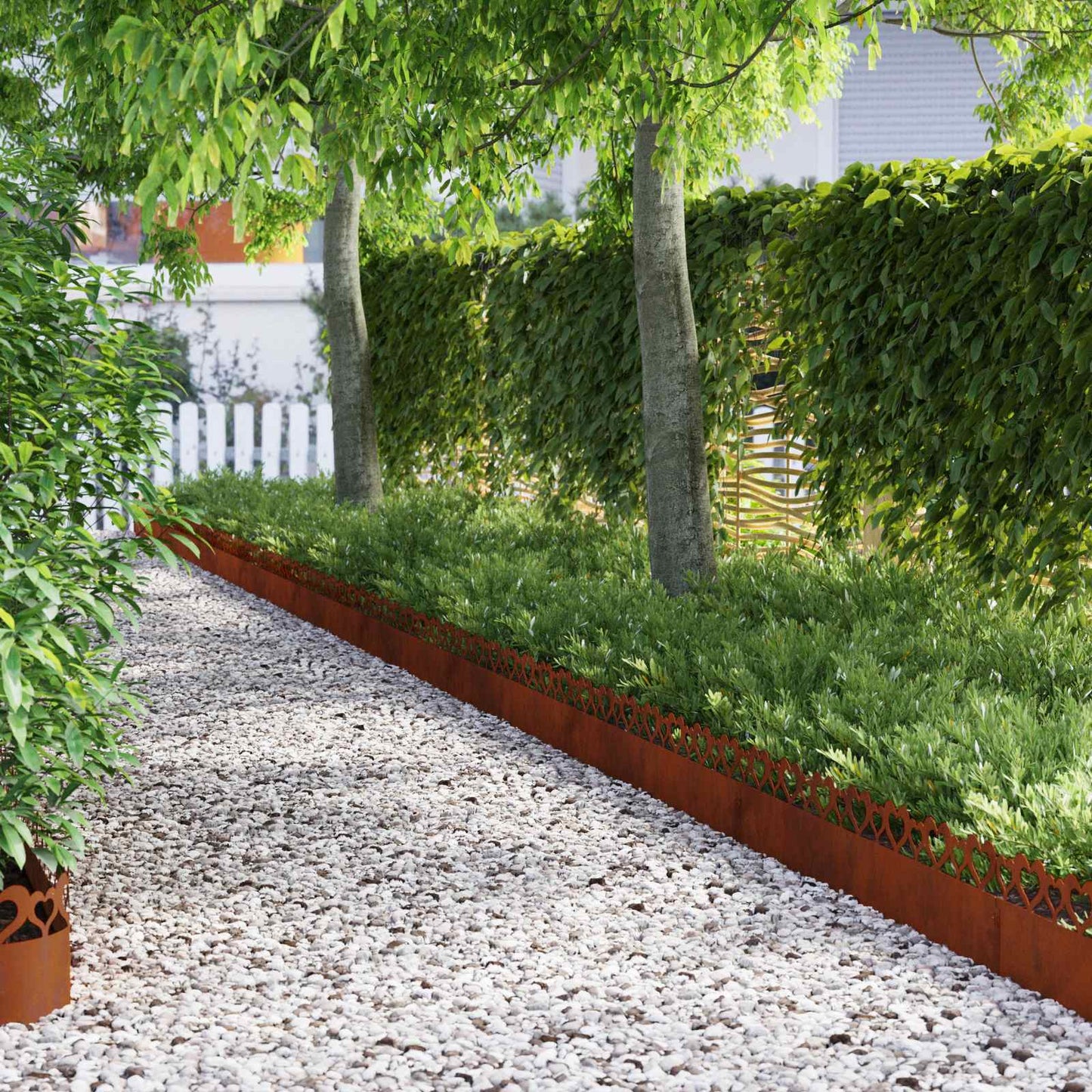 Bordi per prato Vidaxl 20 pz ruggine 103 x 0,05 x 22 cm acciaio corten