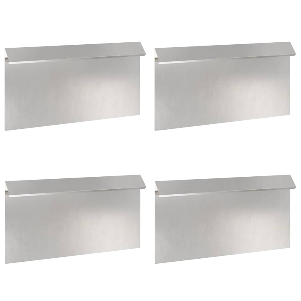 Cancello per lumache Vidaxl 4 pezzi argento 50 x 3,5 x 25 cm in acciaio inossidabile