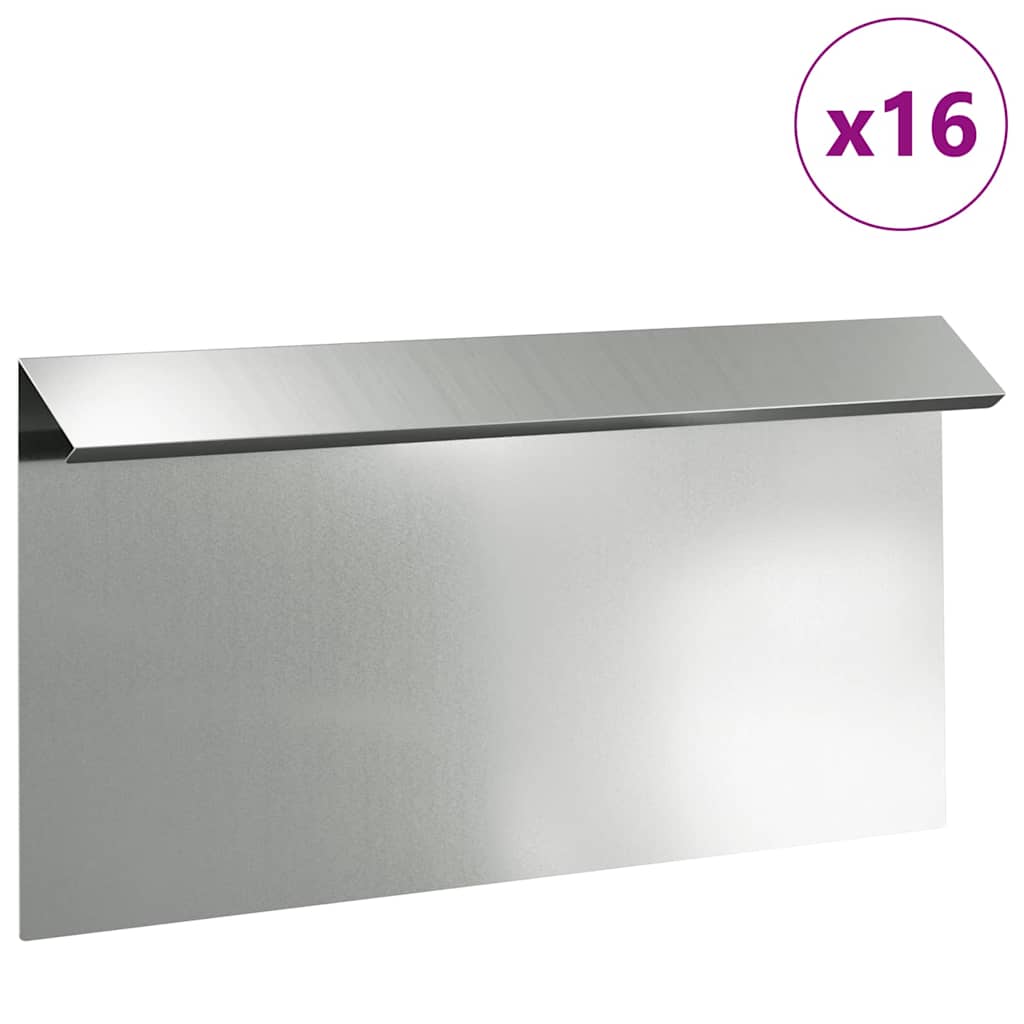 Cancello per lumache Vidaxl 16 pezzi argento 50 x 3,5 x 25 cm