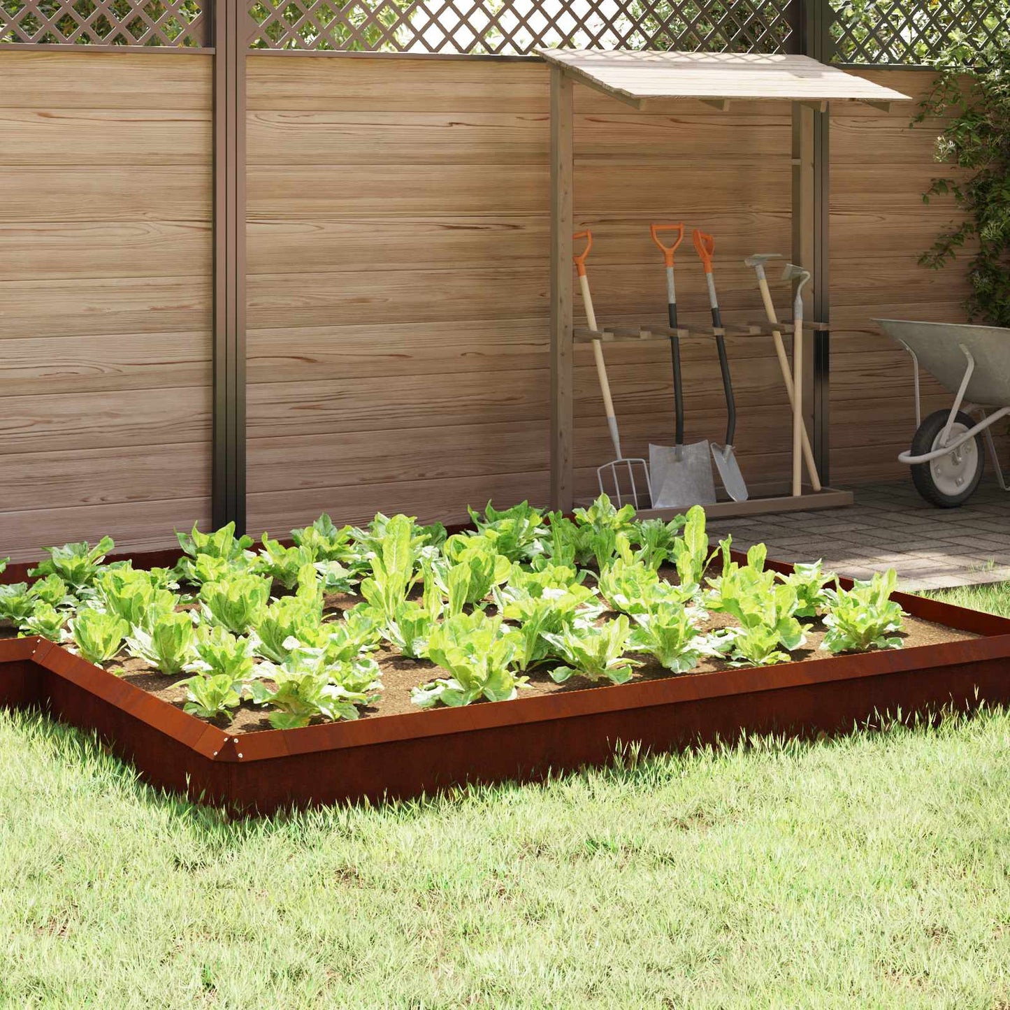 Vidaxl slakkenhekje 4 pcs roestig 50 x 3,5 x 25 cm cortenstaal